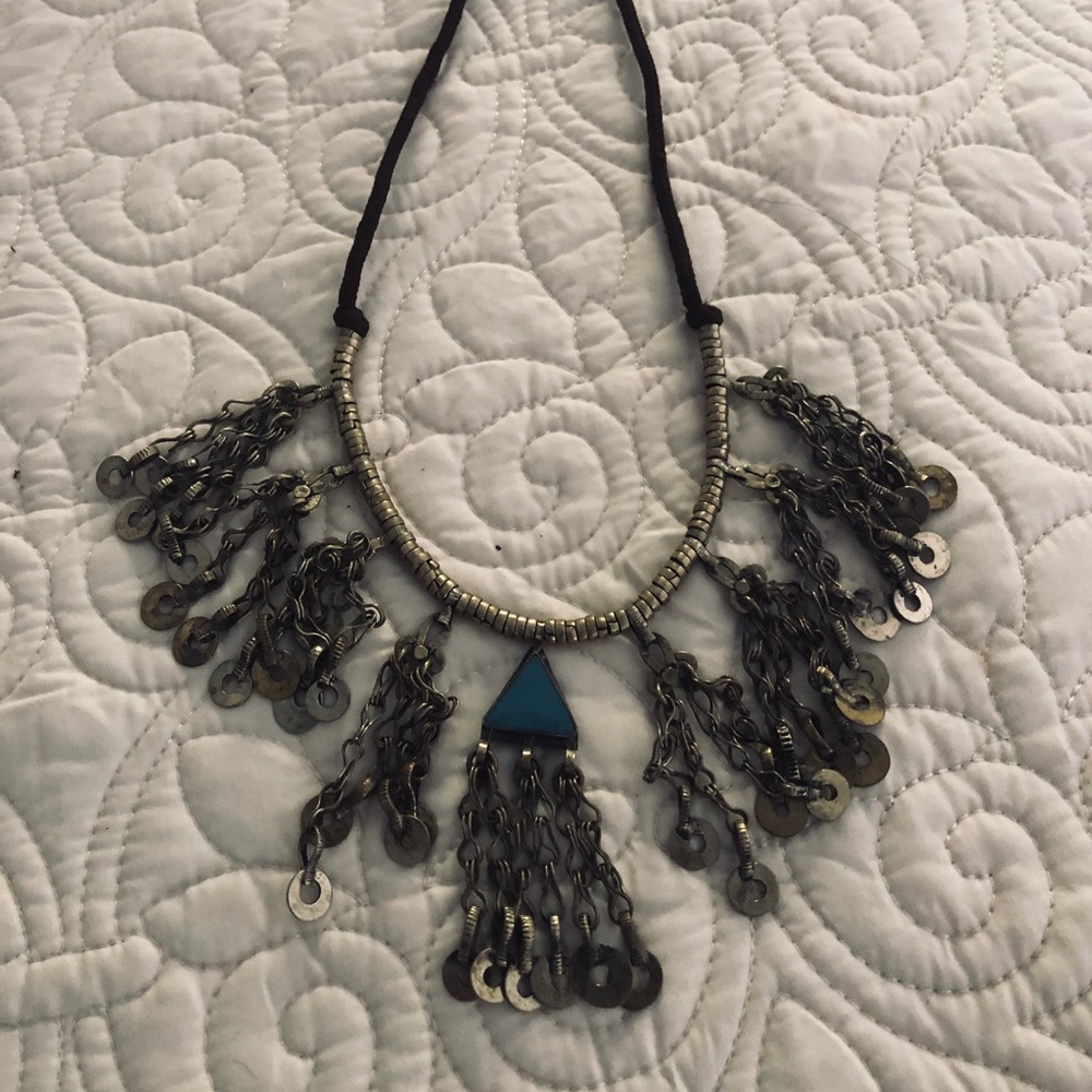 Handmade antique brass necklace